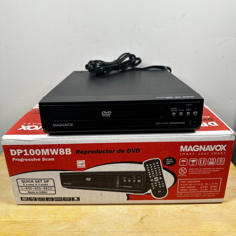 Magnavox DP100MW8B DVD Player Progressive Scan Compact Media BRAND NEW OPEN BOX